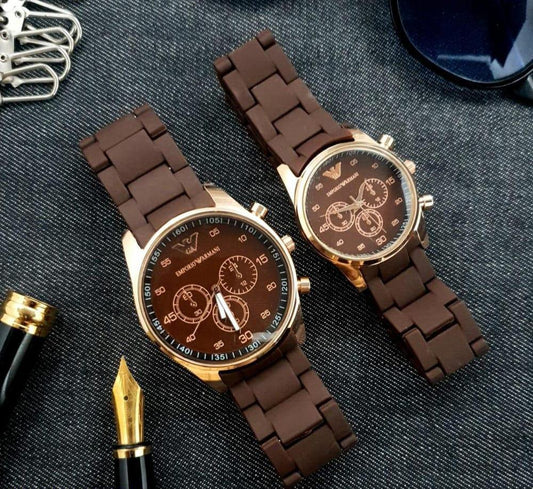 Luxury Stainless Steel Couple Watches – Elegant Matching His & Her Watch Set